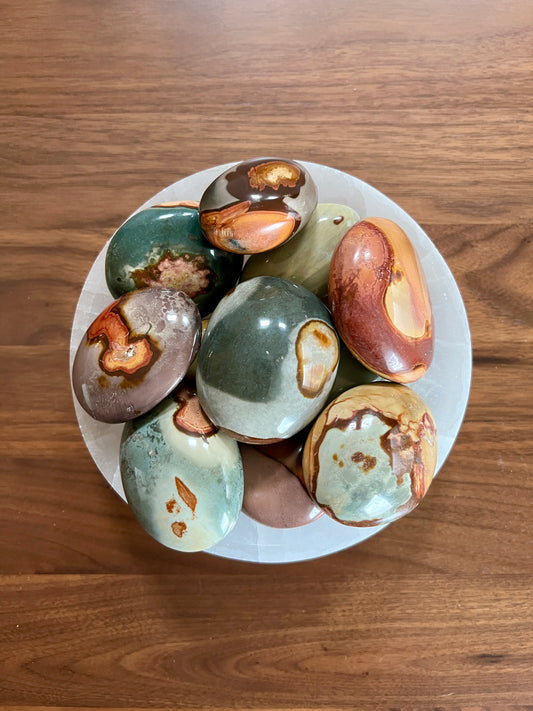 Polychrome Jasper Palm Stones