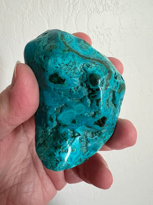 Polished Malachite and Chrysocolla Cluster